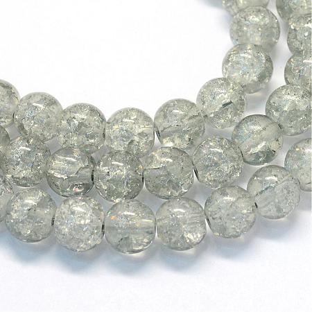 Baking Paint Transparent Crackle Glass Round Bead Strands DGLA-Q018-10mm-41-1