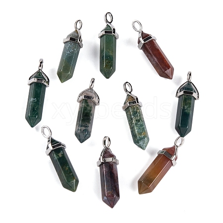 Natural Indian Agate Pointed Pendants G-M378-01P-A39-1