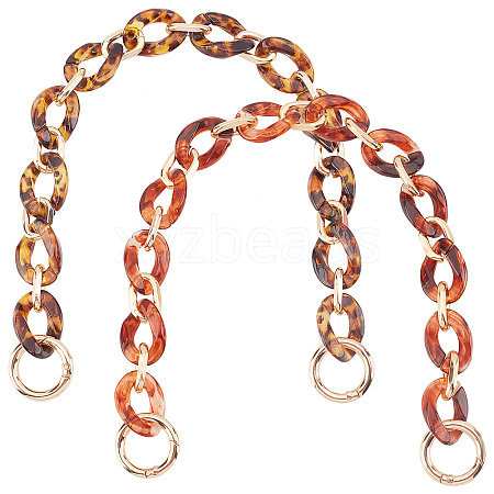WADORN® 2Pcs 2 Colors Resin Curb Chain Bag Strap DIY-WR0001-51-1