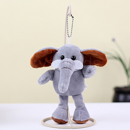 Cartoon PP Cotton Plush Simulation Soft Stuffed Animal Toy Elephant Pendants Decorations HJEW-K043-05-1