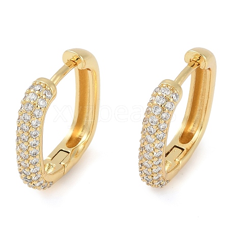 Rack Plating Square Brass Micro Pave Cubic Zirconia Hoop Earrings EJEW-Z059-13G-01-1