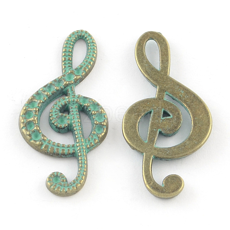 Zinc Alloy Treble Clef Pendants Rhinestone Settings PALLOY-R065-013-LF-1