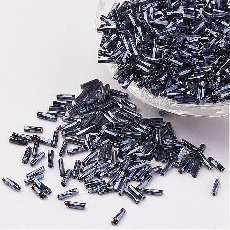 Glass Twisted Bugle Beads SEED-E002-9mm-829#-1