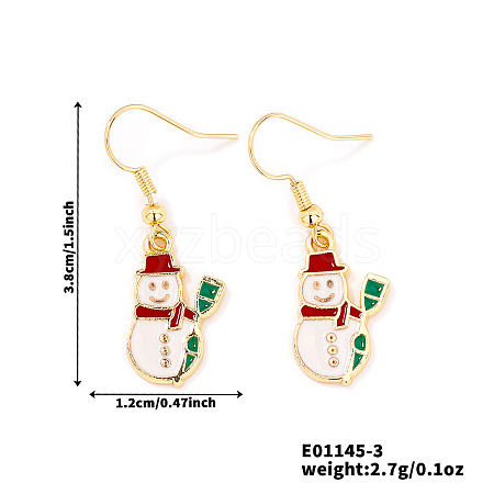 Christmas Theme Brass Dangle Earrings IP2522-3-1