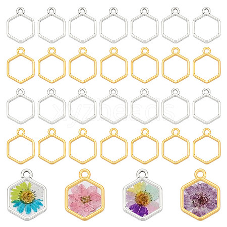 120Pcs 2 Colors Alloy Open Back Bezel Pendants FIND-AR0005-93-1