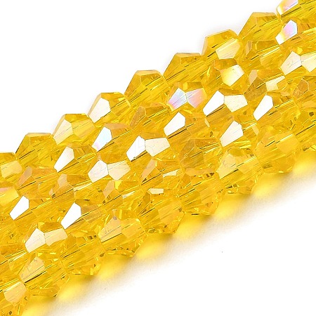 Transparent Electroplate Glass Beads Strands EGLA-A039-T4mm-B22-1