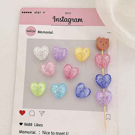 Transparent Crackle Acrylic Beads OACR-N163-08-1