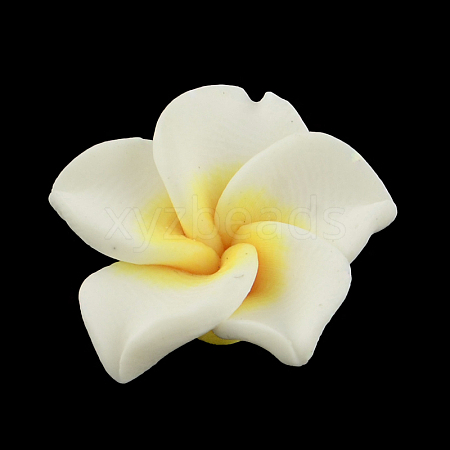 Handmade Polymer Clay 3D Flower Plumeria Beads CLAY-Q192-20mm-14-1