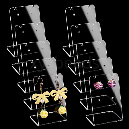   Transparent Acrylic Slant Back One Pair Earring Display Stands EDIS-PH0001-68-1