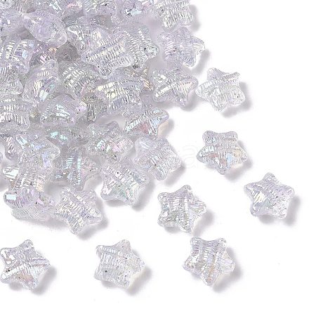 UV Plating Transparent Acrylic Beads OACR-G051-01E-1