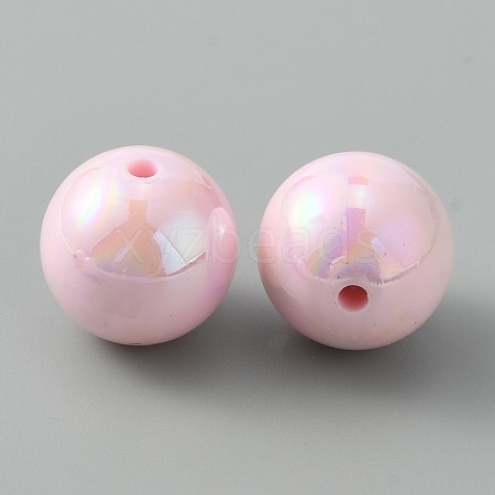 Pearlized Plastic Round Beads KY-WH0004-06E-1