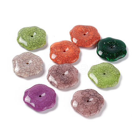 Crackle Opaque Acrylic Beads OACR-C006-29-1