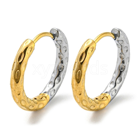 Two Tone 304 Stainless Steel Hoop Earrings for Women EJEW-Q790-01B-1