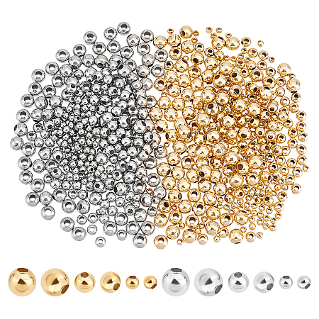 Unicraftale 600Pcs 6 Styles 304 Stainless Steel Beads STAS-UN0043-35-1