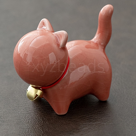 Ceramic Cat Figurines with Bell PW-WG28304-03-1