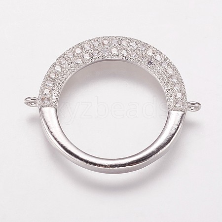 Brass Cubic Zirconia Links KK-P134-62P-1