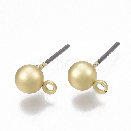 Smooth Surface Alloy Stud Earring Findings X-PALLOY-T064-38MG-1