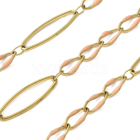 304 Stainless Steel Enamel Link Chains CHS-U003-01G-04-1