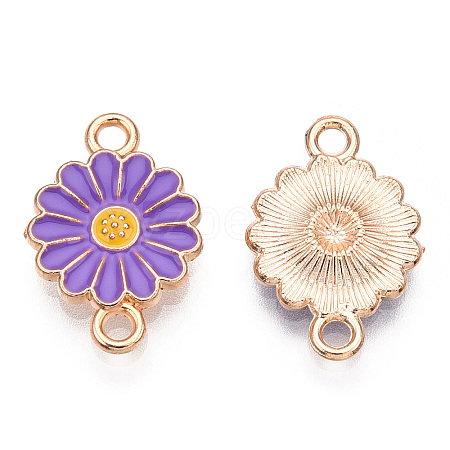 Zinc Alloy Enamel Sunflower Connector Charms ENAM-E011-01KCG-07-1