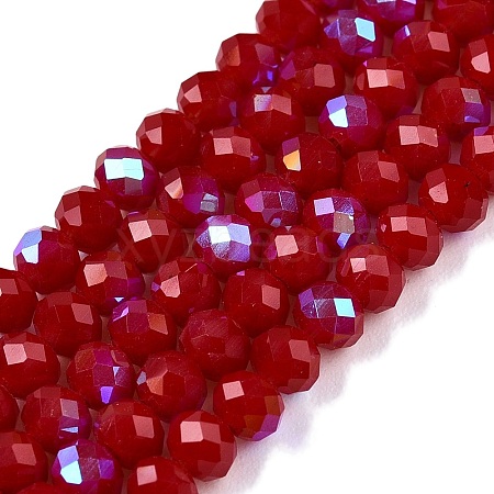 Electroplate Opaque Solid Color Glass Beads Strands EGLA-A044-P3mm-L02-1