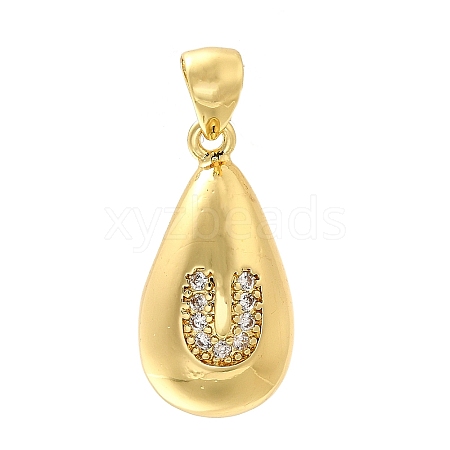 Rack Plating Brass Micro Pave Cubic Zirconia Pendants KK-L226-102G-U-1