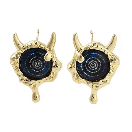 Rack Plating Eye Brass Stud Earrings EJEW-C108-08G-05-1