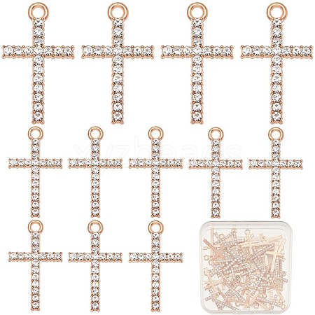 SUNNYCLUE 50Pcs Alloy Crystal Rhinestone Pendants FIND-SC0005-02-1