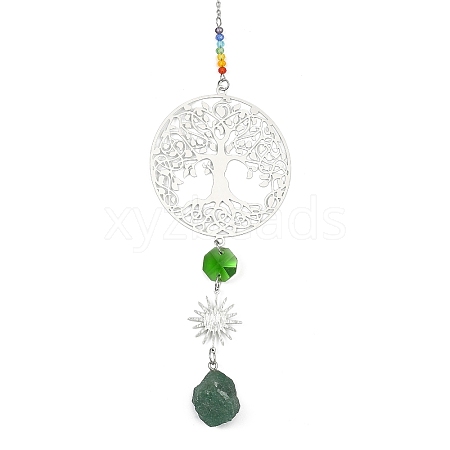 201 Stainless Steel Tree of Life Suncatcher HJEW-JM04875-02-1