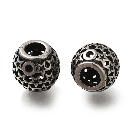 304 Stainless Steel European Beads STAS-D191-07D-AS-1