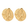 Textured 304 Stainless Steel Stud Earrings for Women SA-CBA0F84-02G-3