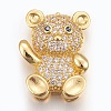 Brass Micro Pave Cubic Zirconia Slide Charms ZIRC-E154-08-NR-2