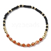 4Pcs 4 Style Natural Mixed Gemstone & Brass Beaded Stretch Bracelets Set BJEW-TA00340-2