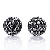 Polymer Clay Pave Rhinestone Beads RB-Q197-12mm-01C-2