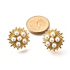 304 Stainless Steel Pearl Irregular Line Flower Stud Earrings EJEW-R012-05G-3