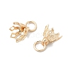 Flower Rack Plating Brass Filigree Bead Cap Bails X-KK-L102-27G-01-2