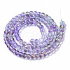 Transparent Spray Painted Glass Bead Strands GLAA-N035-03A-B05-2