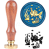 Brass Wax Seal Stamp with Handle AJEW-WH0184-0308-1