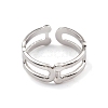 Non-Tarnish 304 Stainless Steel Hollow Out Oval Wrap Open Cuff Rings for Women RJEW-G285-51P-2