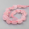 Natural Raw Rose Quartz Beads Strands G-D833-20-2