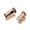 2-Strands 4-Holes Tube Brass Magnetic Slide Lock Clasps X-KK-D472-R-NF-3