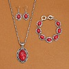 Alloy with Synthetic Turquoise Pendant Necklaces & Link Bracelets & Dangle Earring Sets WGBFEA3-10-1