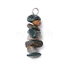 3Pcs Natural Labradorite & Moss Agate & Obsidian Chip Beaded Constellation Pendants PALLOY-JF03043-10-3