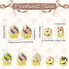 5Pcs 5 Styles Donut & Cake Rack Plating Brass Enamel Beads KK-CJ0002-83-2