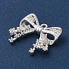 Brass Micro Pave Clear Cubic Zirconia Pendants KK-G491-20D-S-2