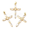 Rack Plating Brass Micro Pave Cubic Zirconia Pendants X-KK-A185-36G-1