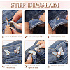 7 Pairs 7 Colors Butterfly Shape Alloy Enamel Adjustable Jean Button Pins FIND-TA0008-80-4