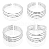 FIBLOOM 4Pcs 4 Style Crystal Rhinestone Tennis Bangles Set BJEW-FI0001-57-8