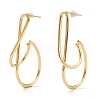 Brass Half Hoop Earrings EJEW-A056-36G-1