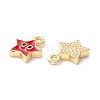 Rack Plating Eco-friendly Brass Enamel Charms KK-D073-01G-NR-4