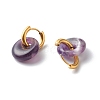 Handmade Natural Amethyst Dangle Hoop Earrings EJEW-JE04578-01-4